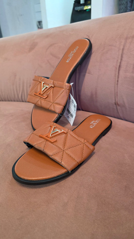 Sandales Marron à Motif Quilté